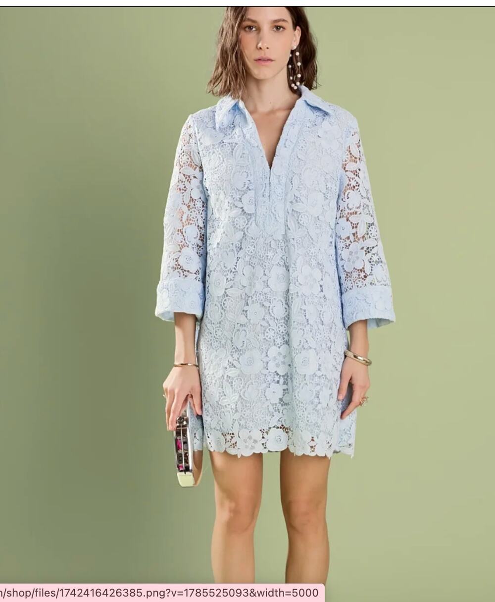 NWT English Factory Bell Slv Lace Dress Sz S